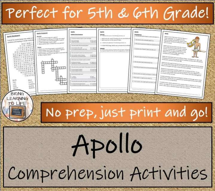 Apollo Close Reading Comprehension Activities | 5th Grade & 6th Grade