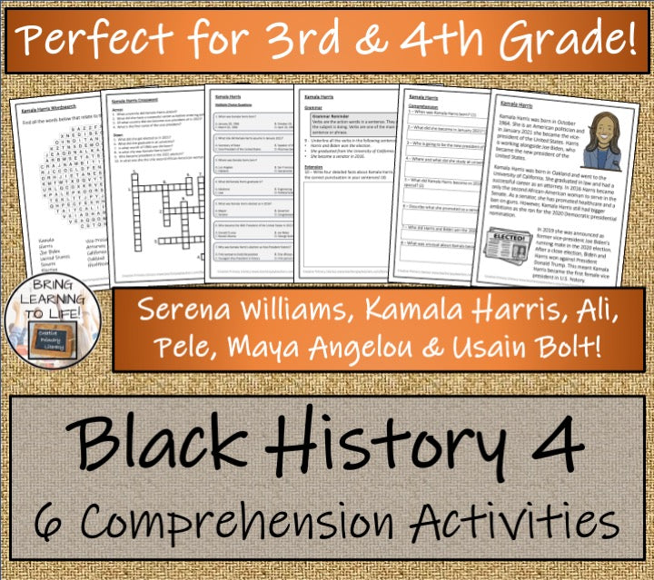 Black History Volume 4 Close Reading Comprehension Bundle | 3rd & 4th Grade