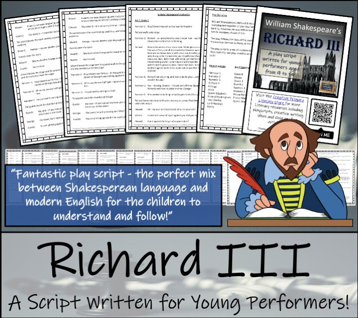 Richard III | Play Script & Close Reading Bundle | 5th Grade & 6th Grade