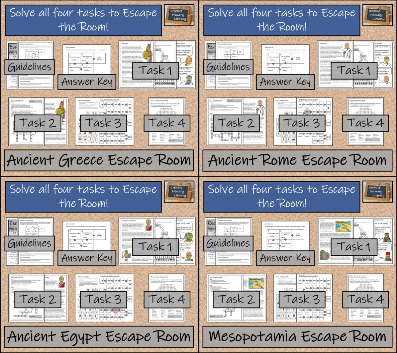 Ancient Civilizations Escape Room Activity Bundle Volume 1 | 5th & 6th Grade