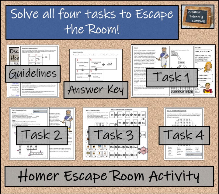 Homer of Ancient Greece Escape Room Activity