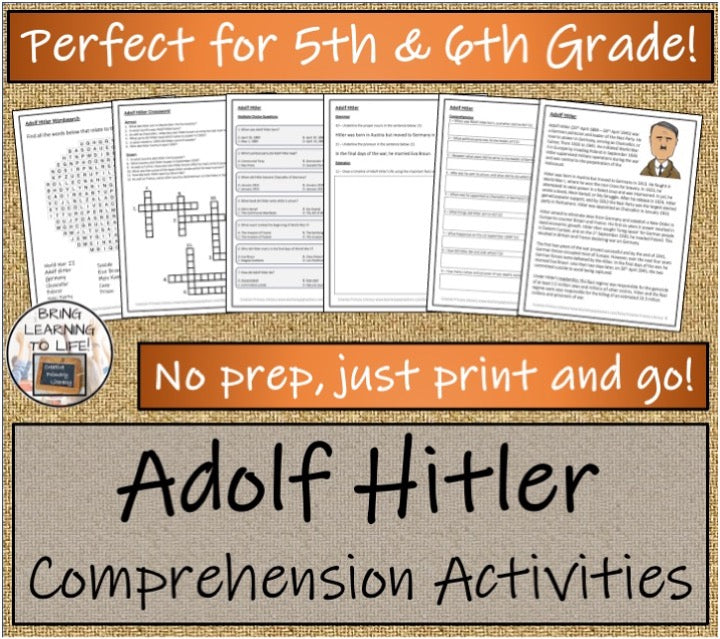 Adolf Hitler Close Reading & Biography Bundle | 5th Grade & 6th Grade