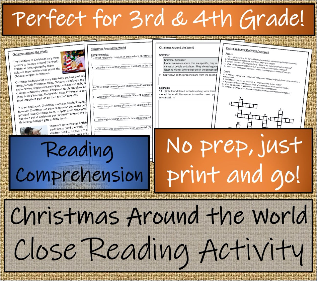 A Christmas Close Reading Comprehension Bundle | 3rd Grade & 4th Grade