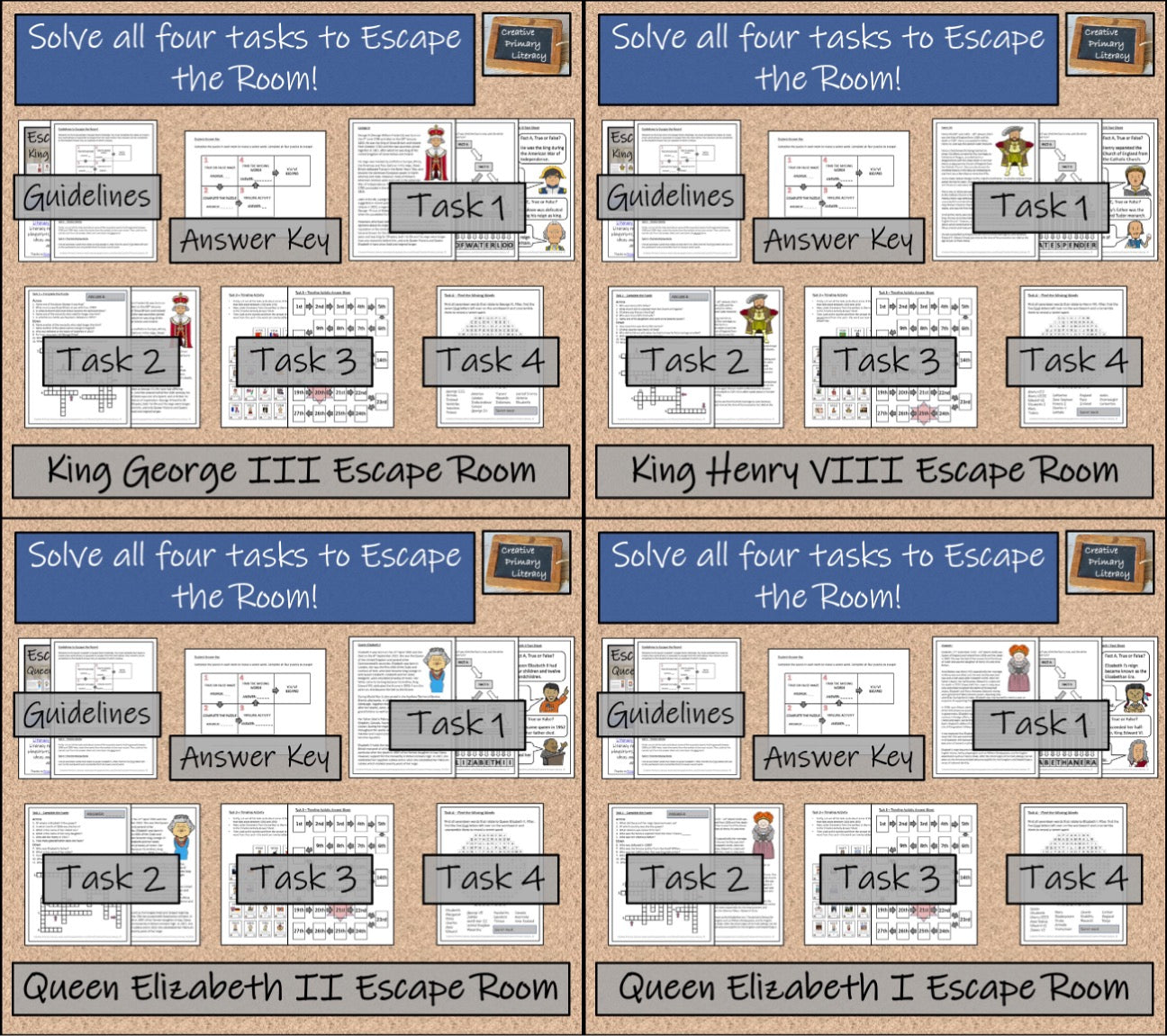 Kings and Queens of England Escape Room Activity Bundle | 5th Grade & 6th Grade