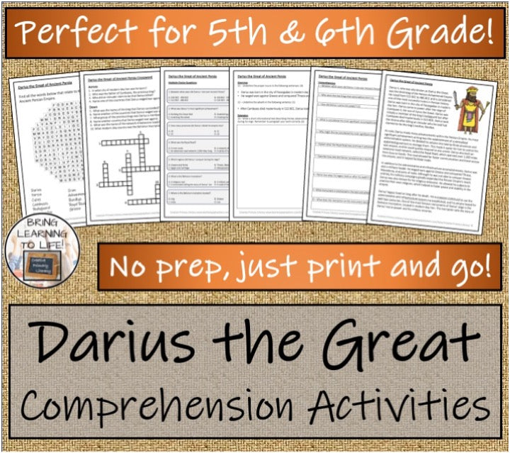 Darius the Great Close Reading & Biography Writing Bundle | 5th & 6th Grade