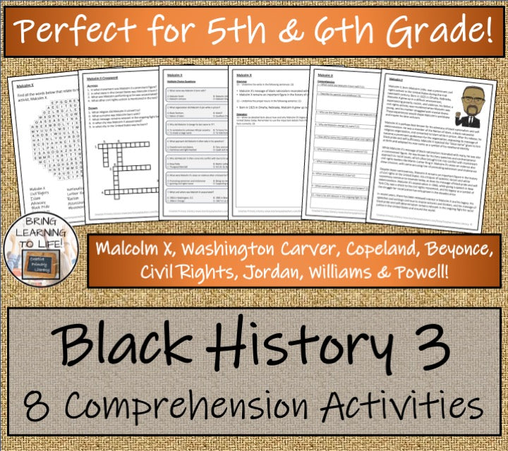 Black History Volume 3 Close Reading Comprehension Bundle | 5th & 6th Grade