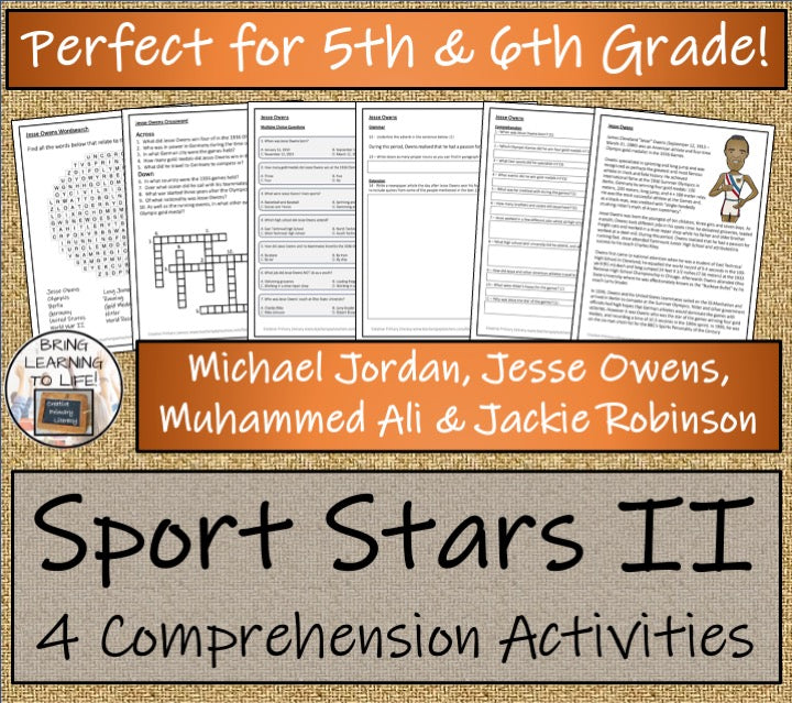 Sport Stars Volume 2 Close Reading Comprehension Bundle | 5th Grade & 6th Grade