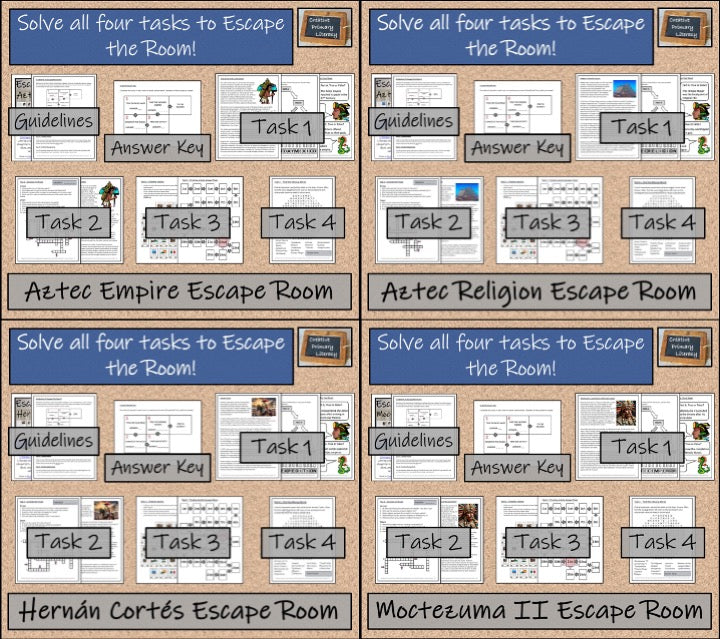 Aztec Empire Escape Room Activity Bundle | 5th Grade & 6th Grade