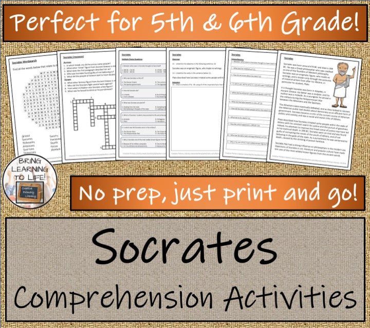 Socrates Close Reading Comprehension Activities | 5th Grade & 6th Grade