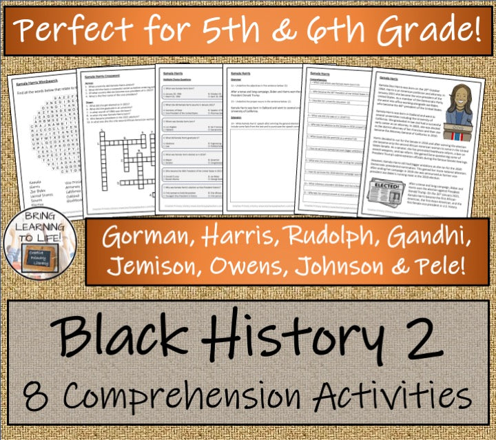 Black History Volume 2 Close Reading Comprehension Bundle | 5th & 6th Grade