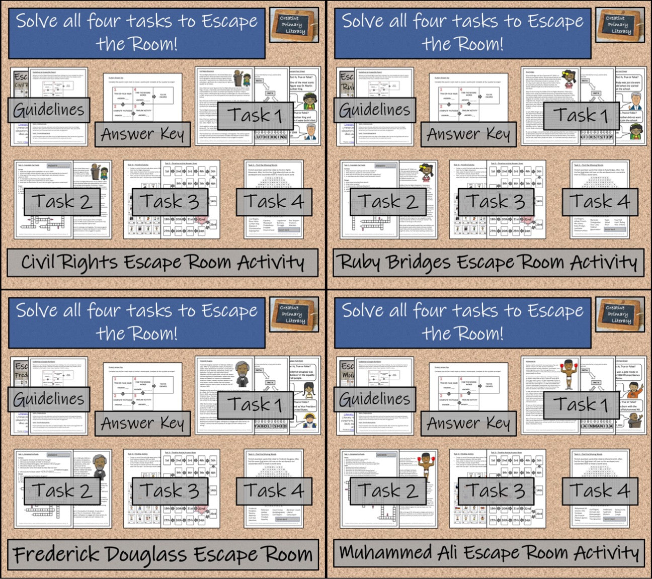 Civil Rights Escape Room Activity Bundle Volume 2 | 5th Grade & 6th Grade