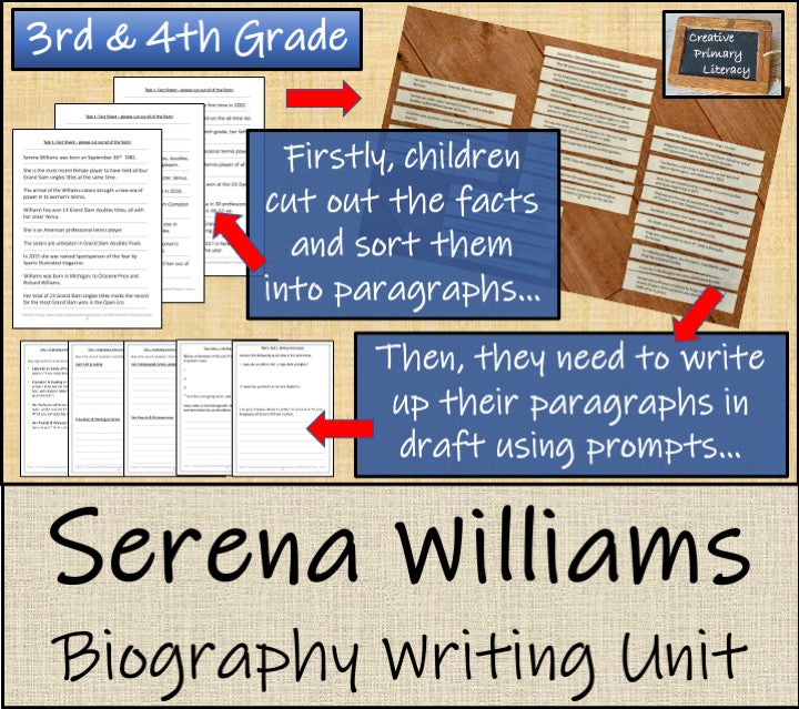 Serena Williams Biography Project & Writing Unit | 3rd Grade & 4th Grade