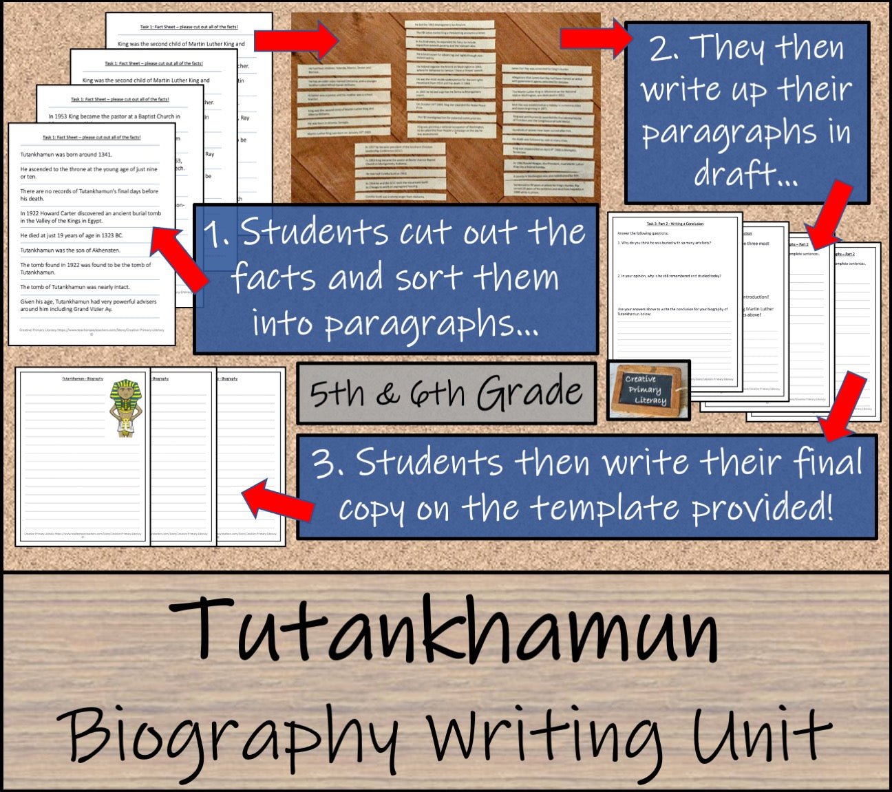 Tutankhamun Biography Writing Unit | 5th Grade & 6th Grade