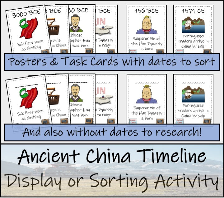 Ancient China Timeline Display Research and Sorting Activity