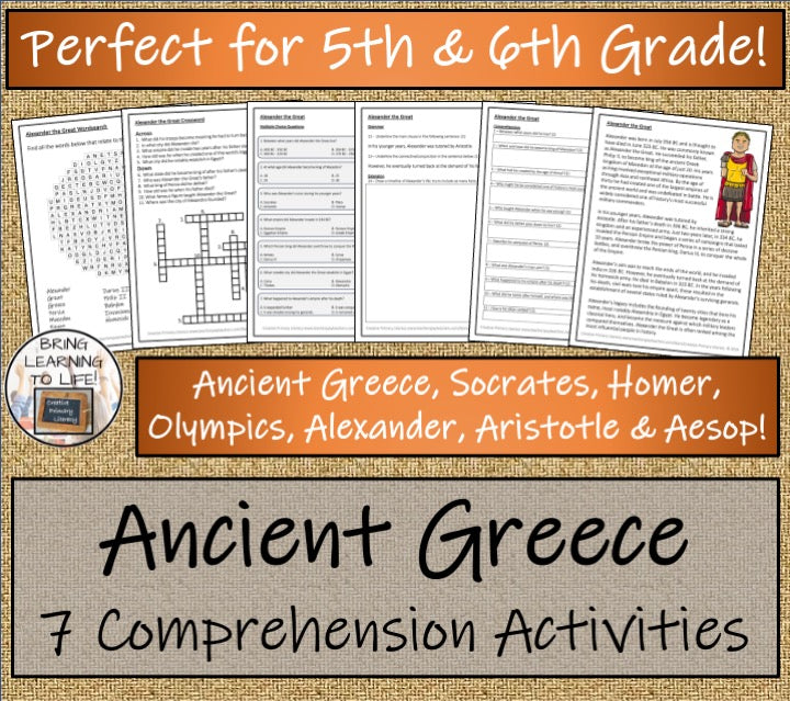 Ancient Greece Close Reading Activity Bundle | 5th Grade & 6th Grade