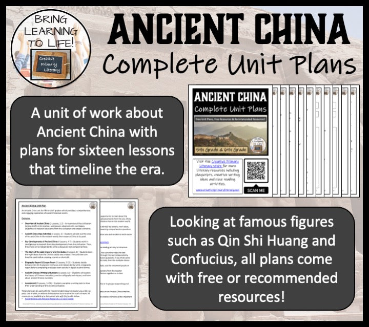 Ancient China Unit Plans | 5th Grade or 6th Grade