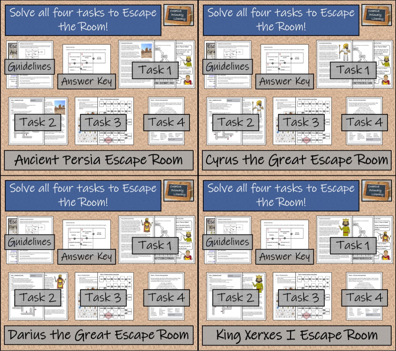 Ancient Persia Escape Room Activity Bundle | 5th Grade & 6th Grade