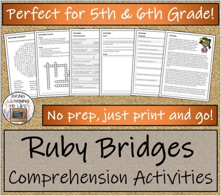 Ruby Bridges Close Reading & Biography Bundle | 5th Grade & 6th Grade