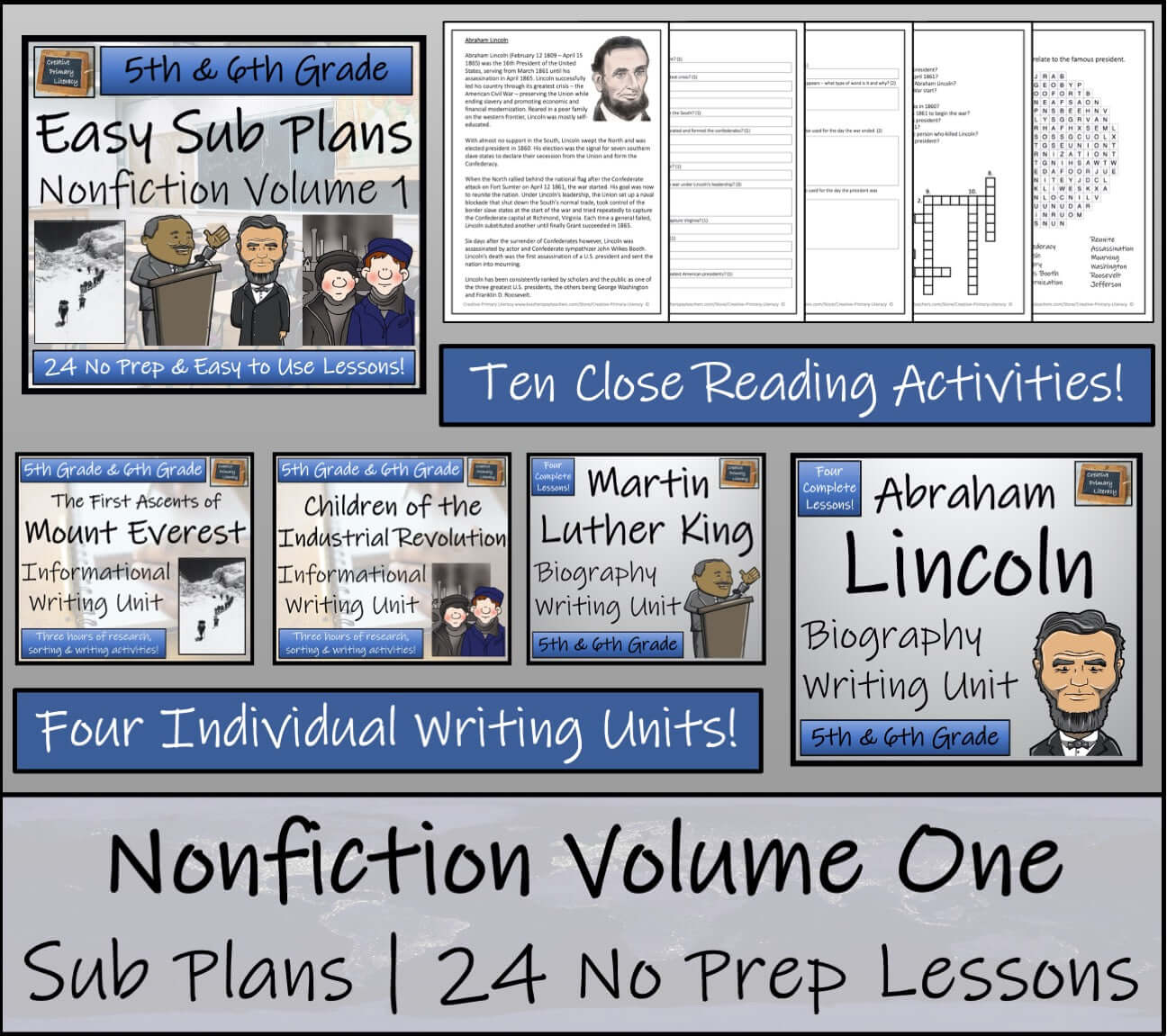 Emergency Sub Plans: Non-Fiction Bundle | 5th–6th Grade