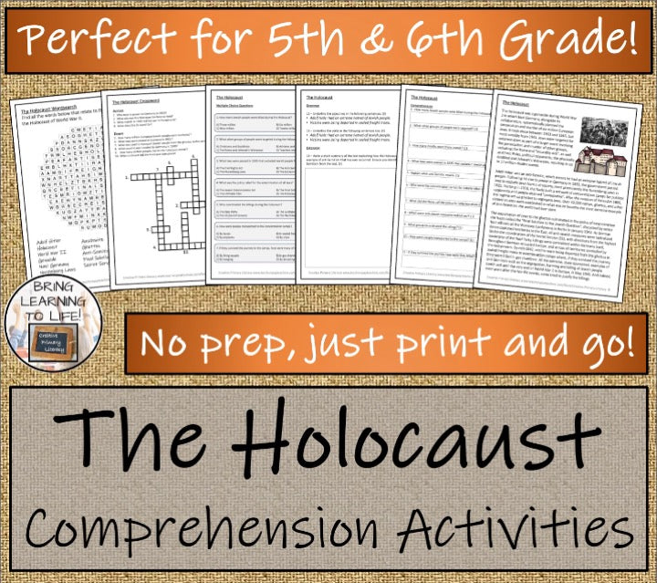 Holocaust Close Reading & Informational Writing Bundle | 5th Grade & 6th Grade