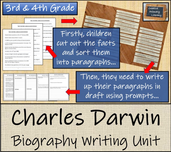 Charles Darwin Biography Writing Unit | 3rd Grade & 4th Grade