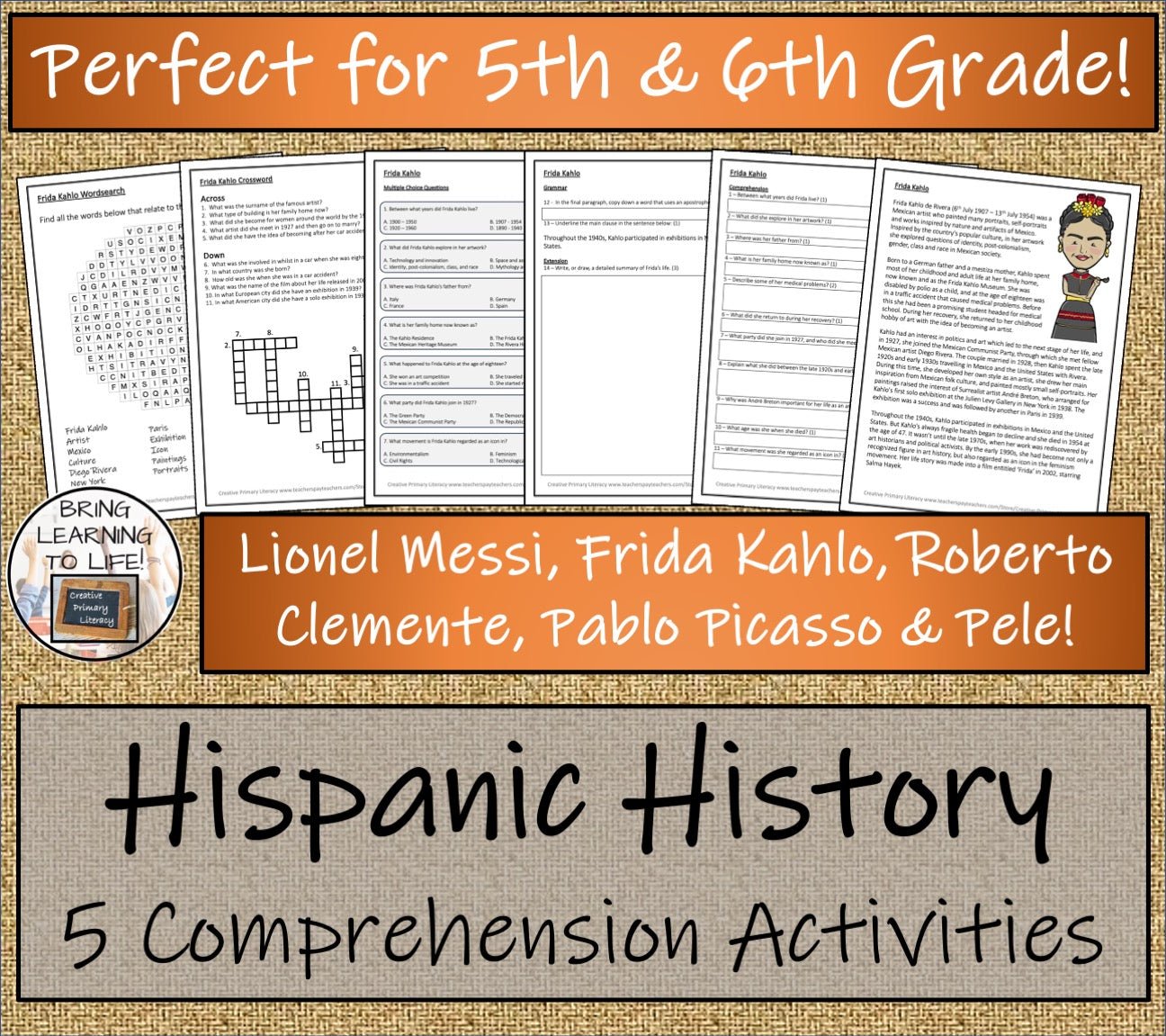 Hispanic Heritage Close Reading Comprehension Activity Bundle | 5th & 6th Grade