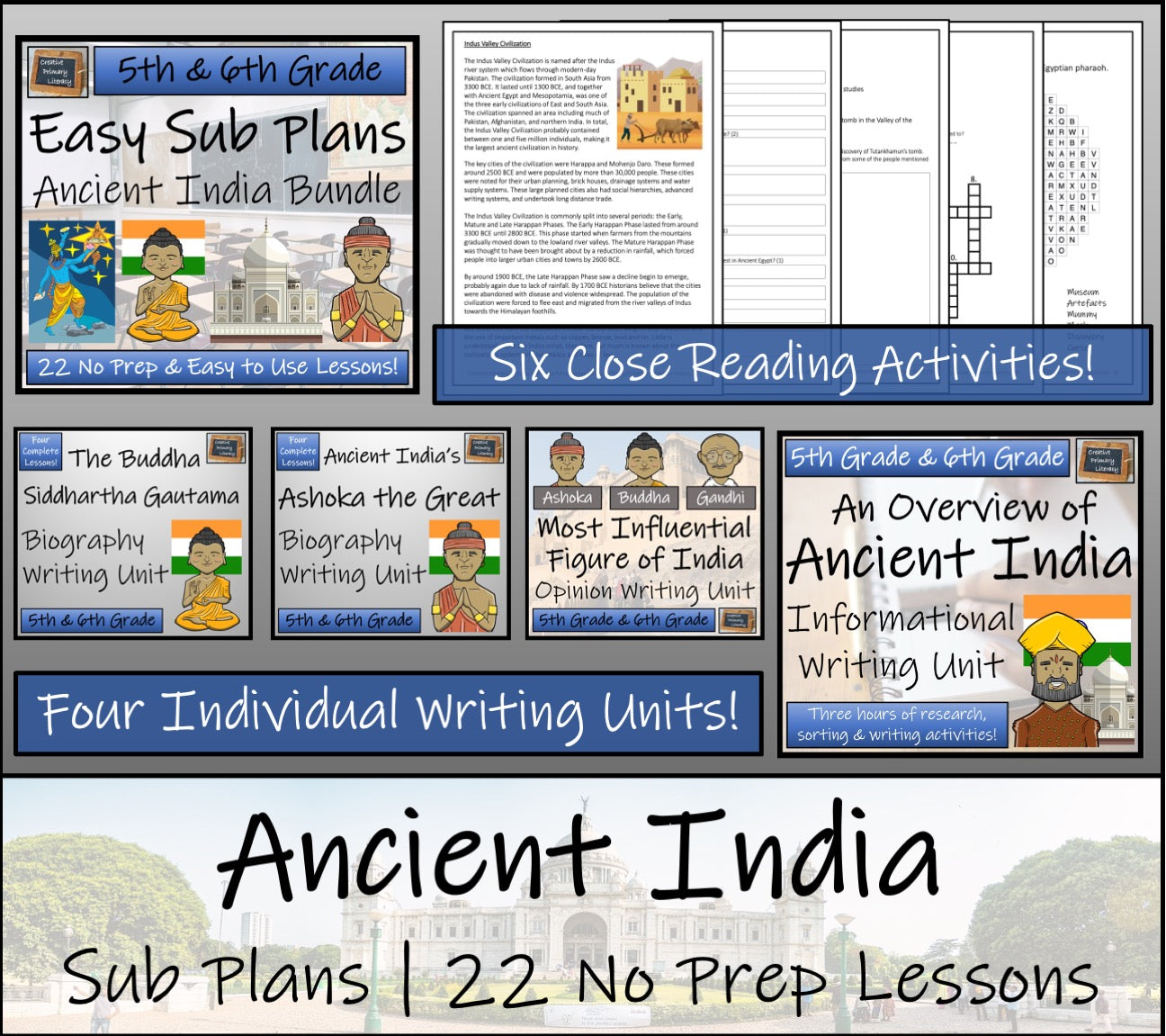 Emergency Sub Plans | Ancient India Bundle | 5th Grade & 6th Grade