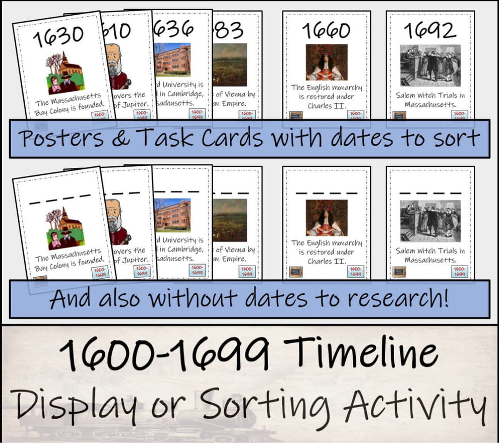 1600 to 2000 Timeline Activities Bundle – Creative Primary Literacy
