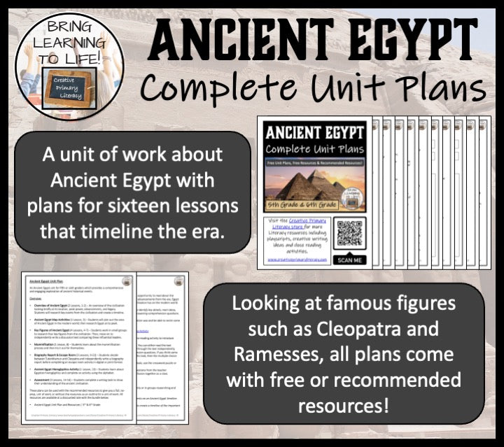 Ancient Egypt Unit Plans | 5th Grade or 6th Grade