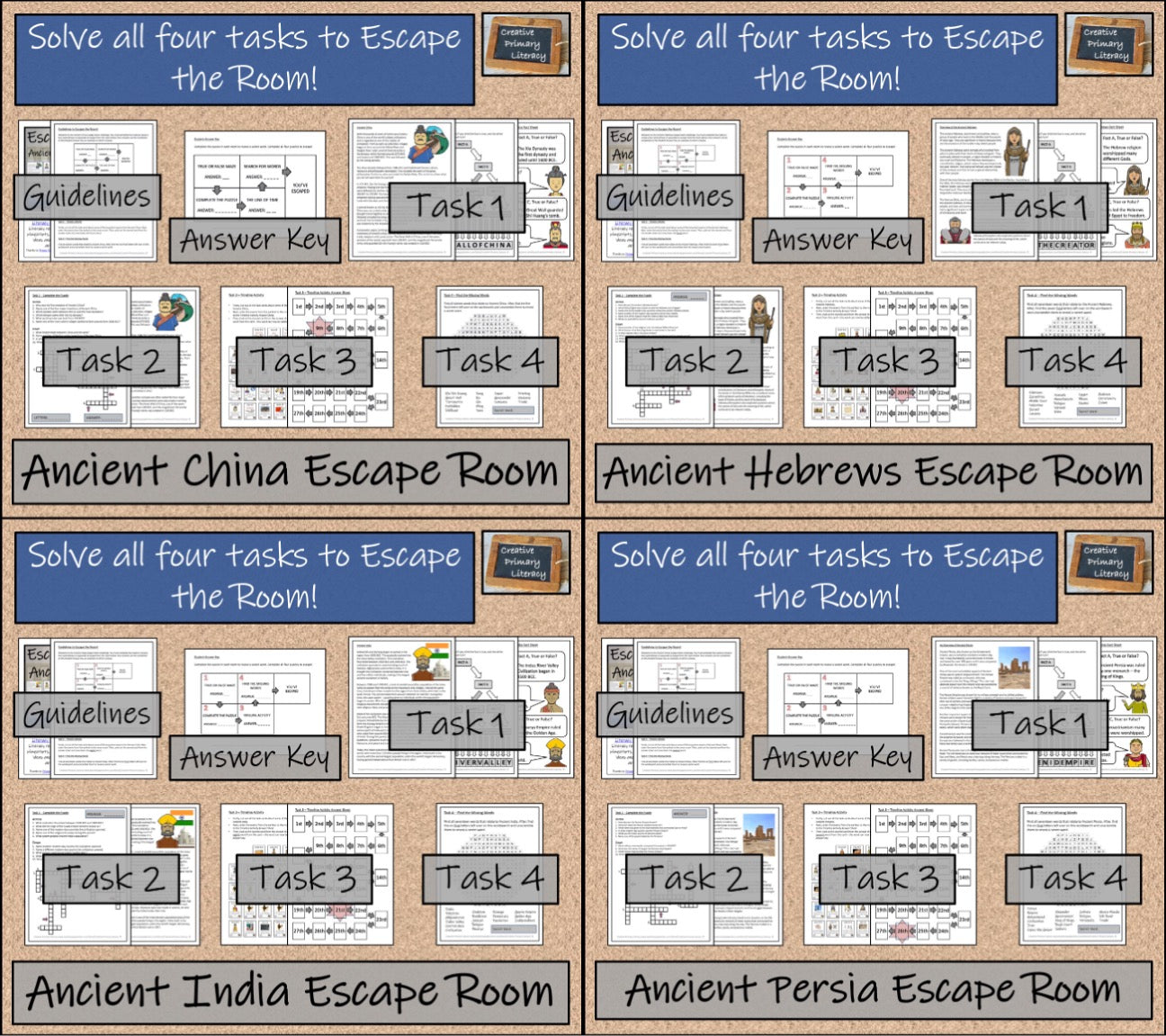 Ancient Civilizations Escape Room Activity Bundle Volume 2 | 5th & 6th Grade