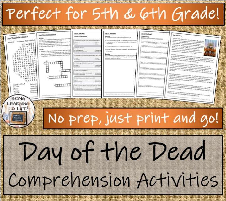 Day of the Dead Close Reading Passage & Comprehension Activities | 5th–6th Grade