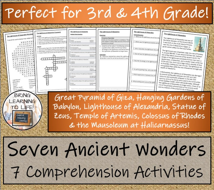 Seven Wonders of the Ancient World Close Reading Bundle | 3rd Grade & 4th Grade