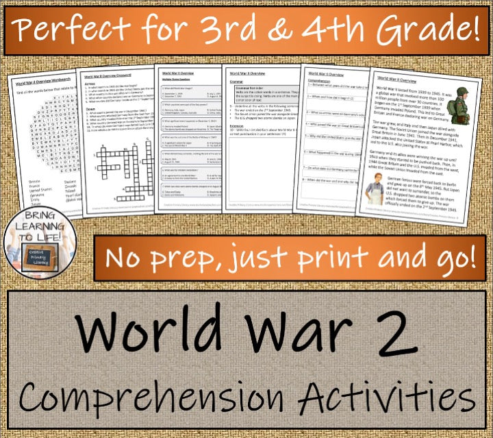 World War II Close Reading & Informational Writing Bundle 3rd Grade & 4th Grade