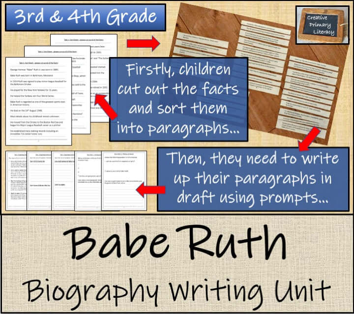 Babe Ruth Writing Babe Ruth Biography Project & Writing Unit | 3rd Grade & 4th Grade ...