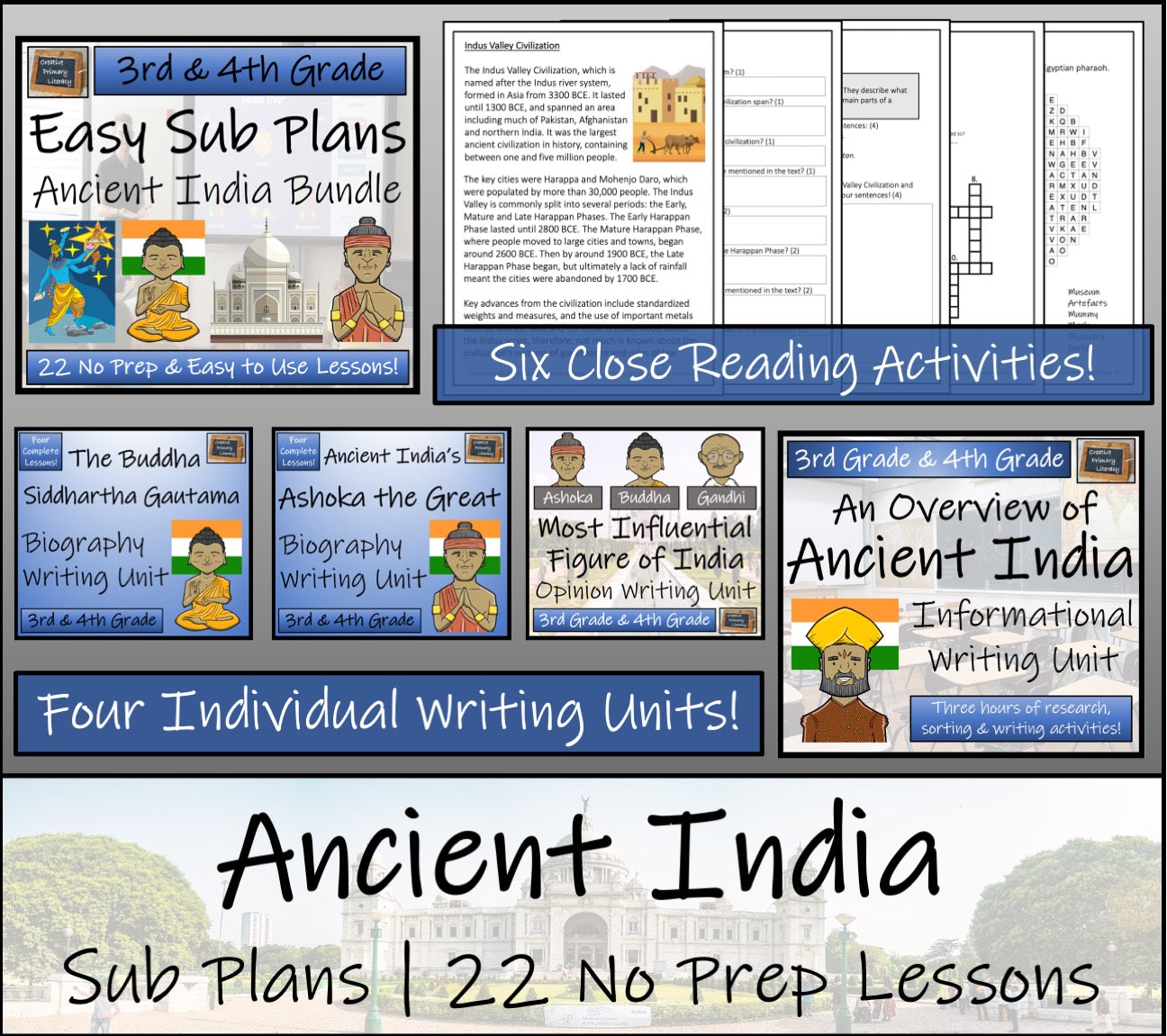 Emergency Sub Plans | Ancient India Bundle | 3rd Grade & 4th Grade