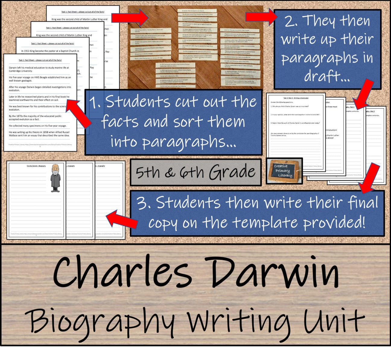 Charles Darwin Biography Writing Unit | 5th Grade & 6th Grade