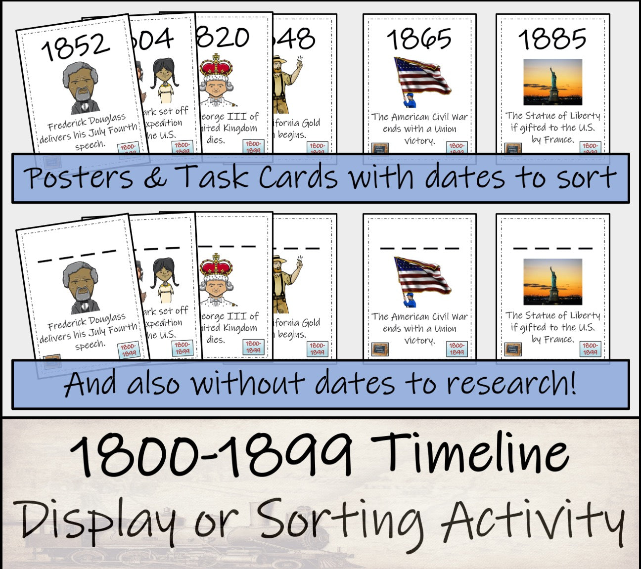 1800 to 1899 Timeline Display Research and Sorting Activity