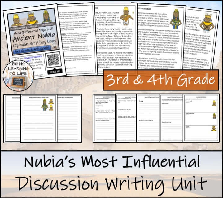Most Influential Figure of Ancient Nubia Opinion Writing Unit | 3rd–4th Grade resources and materials.