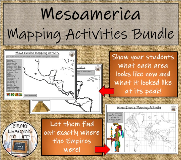 Mesoamerica Map Activities and Presentations Bundle