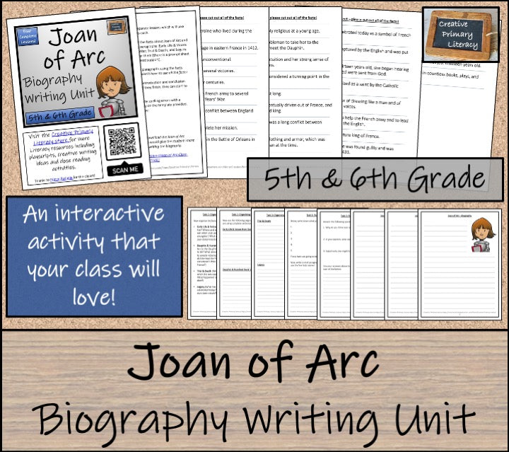 Joan of Arc Biography Writing Unit | 5th Grade & 6th Grade