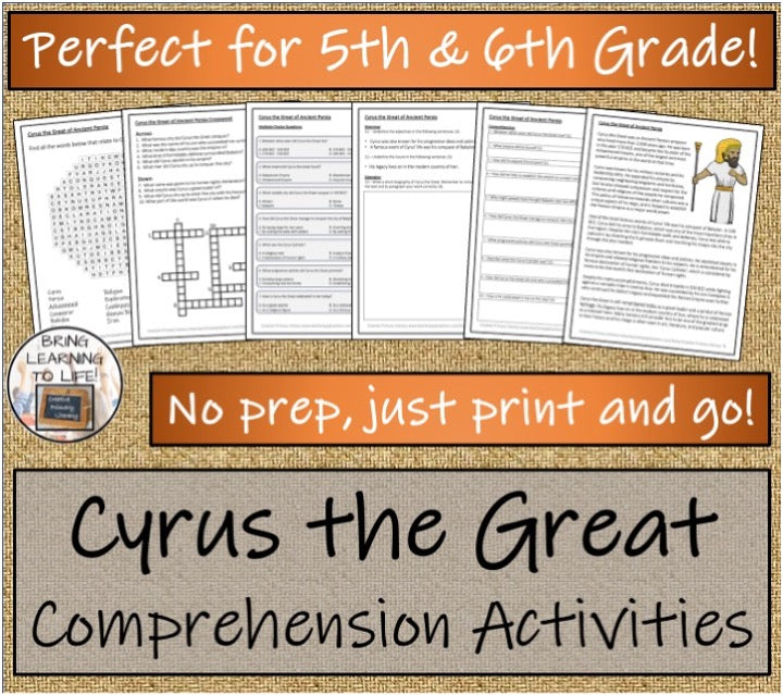 Cyrus the Great Close Reading & Biography Writing Bundle | 5th Grade & 6th Grade