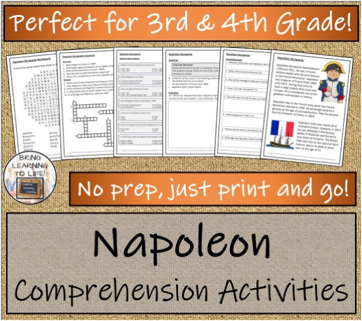 Napoleon Bonaparte Close Reading & Biography Bundle | 3rd Grade & 4th Grade