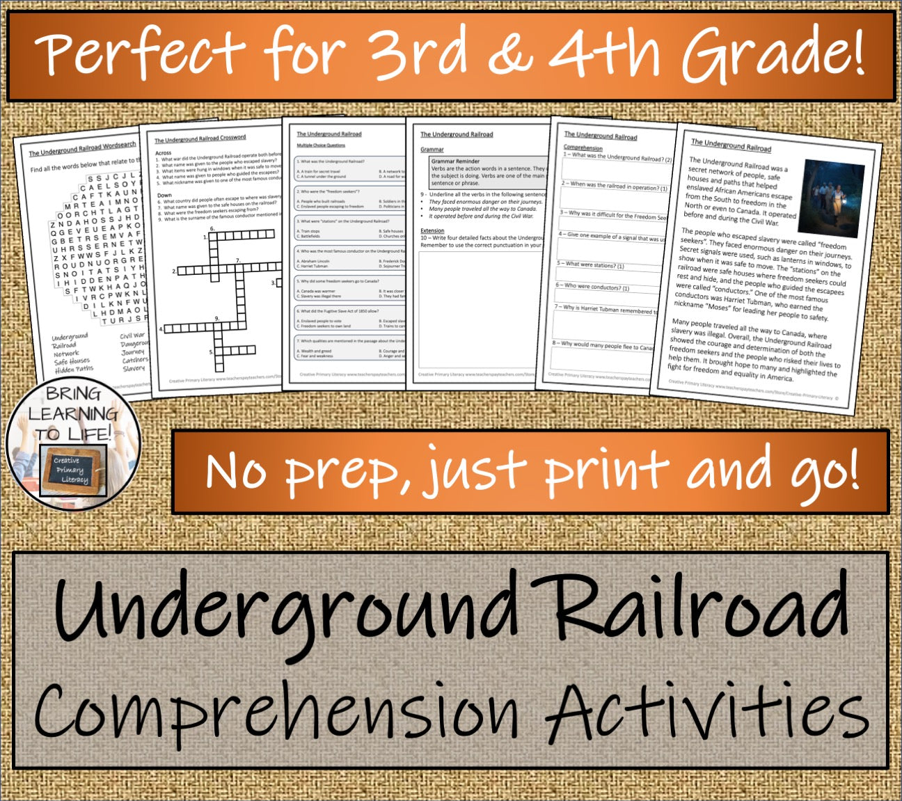 Underground Railroad Close Reading Comprehension Activities | 3rd & 4th Grade