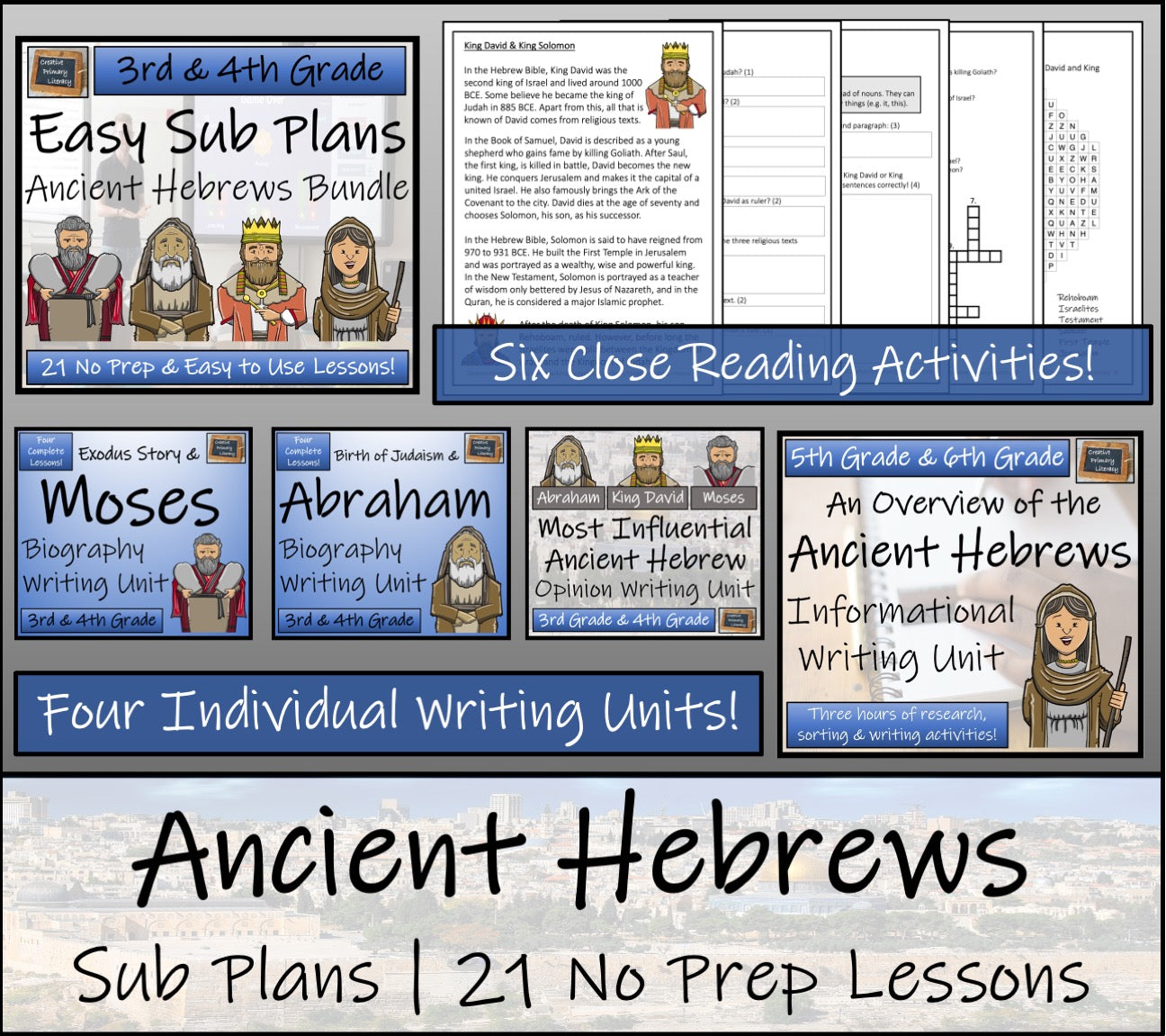 Emergency Sub Plans | Ancient Hebrews Bundle | 3rd Grade & 4th Grade