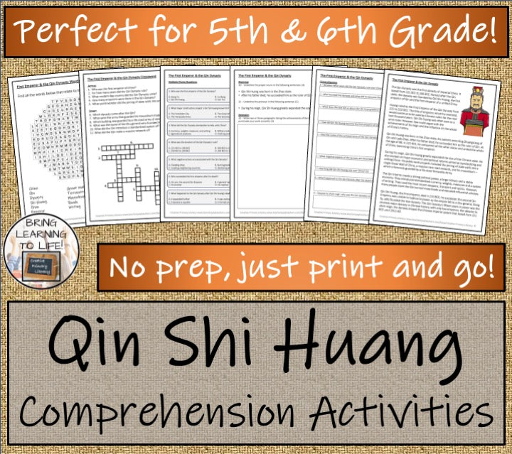 The First Emperor & the Qin Dynasty Close Reading Activities | 5th & 6th Grade