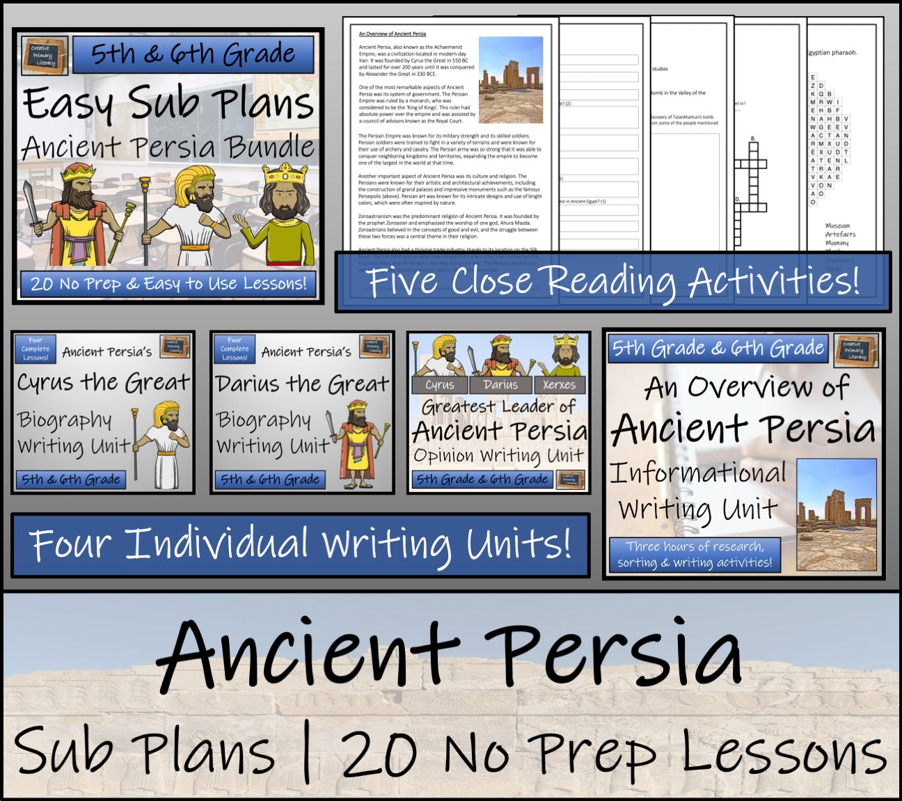 Emergency Sub Plans | Ancient Persia Bundle | 5th Grade & 6th Grade