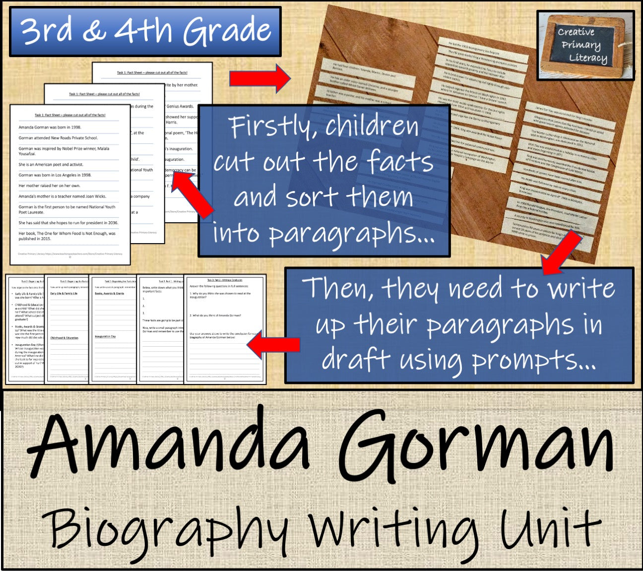 Amanda Gorman Biography Writing Activity | 3rd Grade & 4th Grade