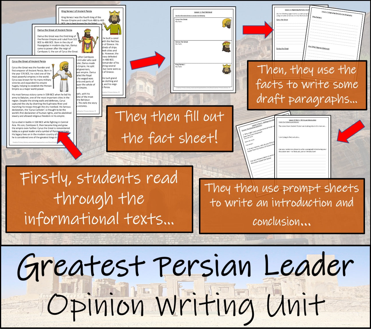 Greatest Leader of Ancient Persia Opinion Writing Unit | 3rd Grade & 4th Grade