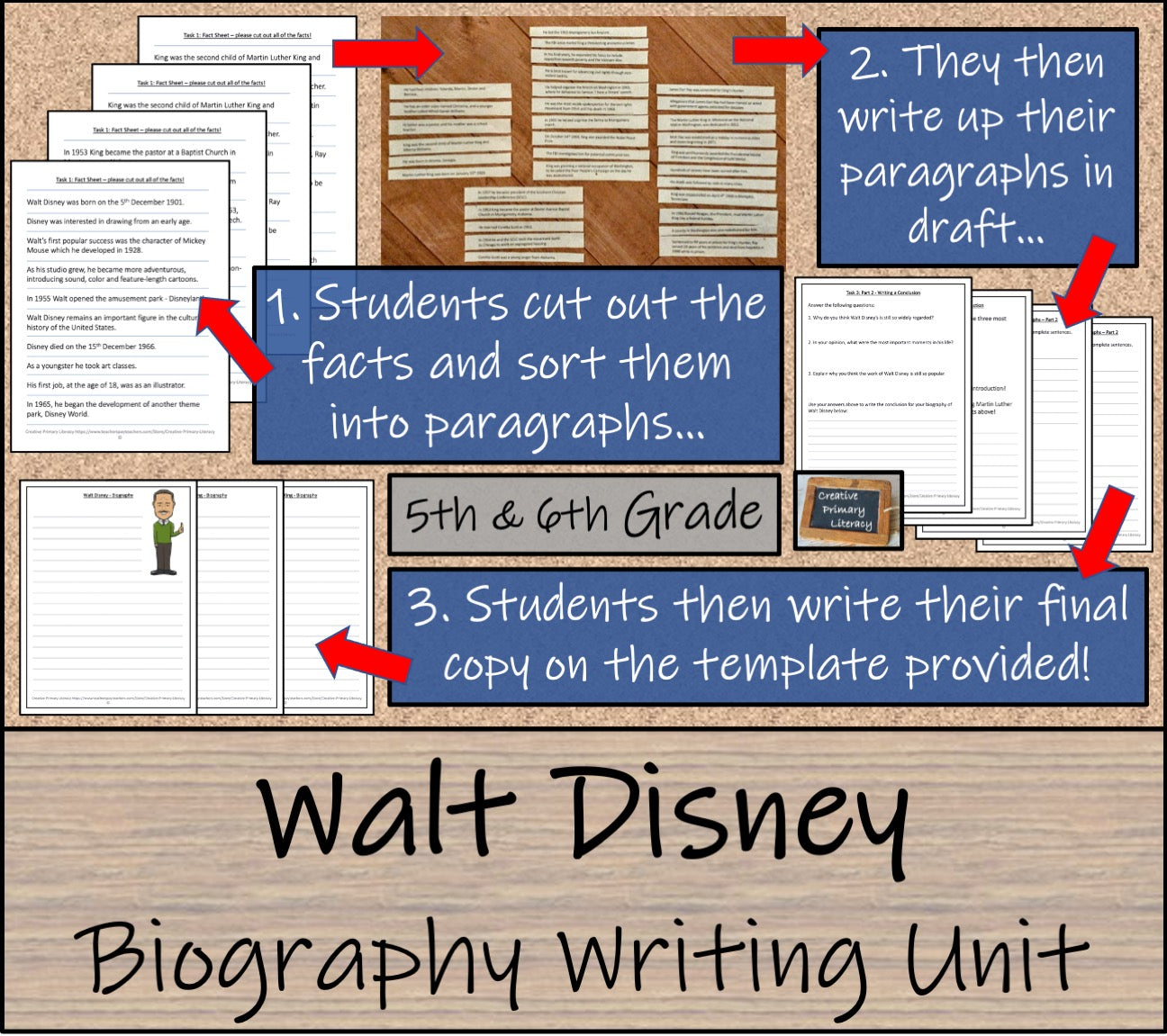 Walt Disney Biography Writing Unit | 5th Grade & 6th Grade