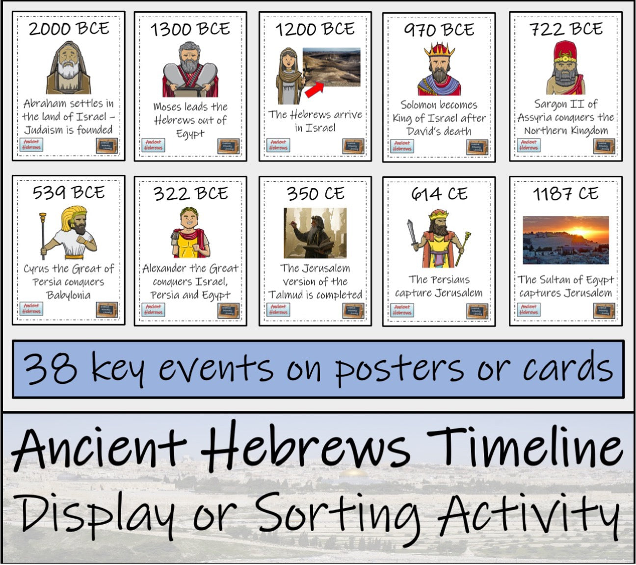 Ancient Hebrews Display Timeline Close Reading & Writing Bundle 5th & 6th Grade